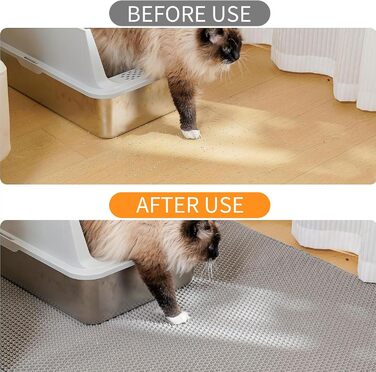 Килимок для котячого туалету Asoway Katzenklo 80x60 см, вологостійкий, з антиковзаючим покриттям, двошаровий, з дизайном стільових сот