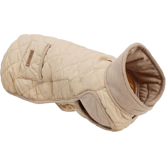 Теплий та водонепроникний дощовик для собак (джек-рассел), розкішний комбінезон для собак на вулицю з регульованою жилеткою та кишенею для повірця (Бежевий, S)