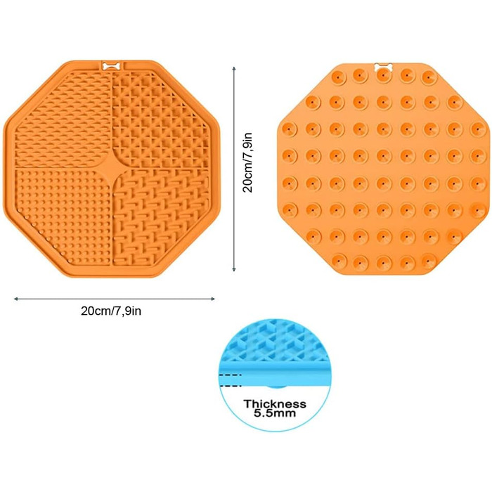 Лежанка-заспокійлива для собак з присосками (2 шт.) - блакитний та помаранчевий кольори