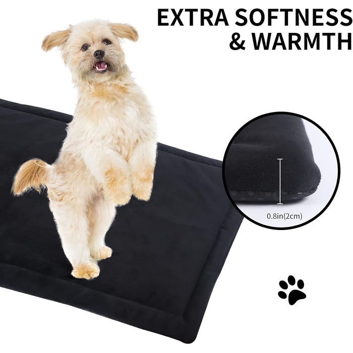 М'який килимок для собак та котів IEUUMLER FC004, 102*69 см, чорний. Легко миється, не слизький, теплий.