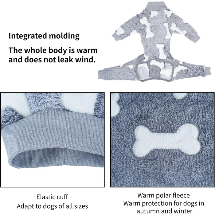 Піжама для собак великих порід, зимовий одяг для собак, комбінезон для собак, Gow in the Dark (рожевий, сірий), розмір Medium