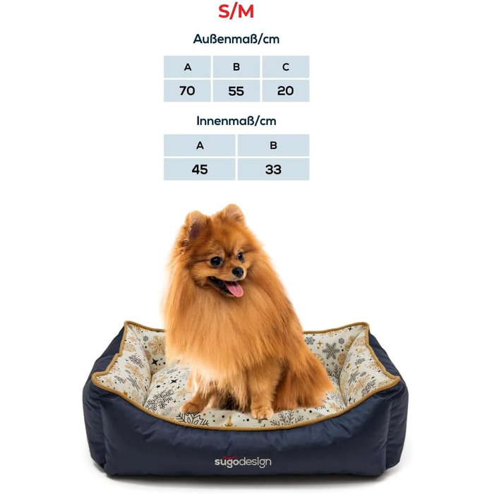 Водонепроникне ліжко для собак з бавовни та поліестеру - лежанка для собак з знімним подушкою - диванчик для собак з переносною сумкою - 7 різних мотивів - 3 розміри (S/M, X) (червоно-зелений, ) Різдво червоно-зелений (Різдво сіро-золотий, M)