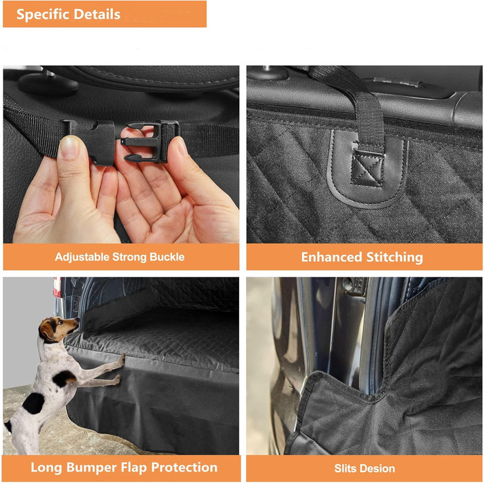 Водонепроникний захист для багажника автомобіля ANOSOSPECIAL: універсальний килимок для собак, захист від бруду та подряпин, чорний