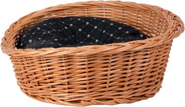 Корзина для собак з лози, корзина для тварин, корзина для котів (Чорний, 100x75 H27)