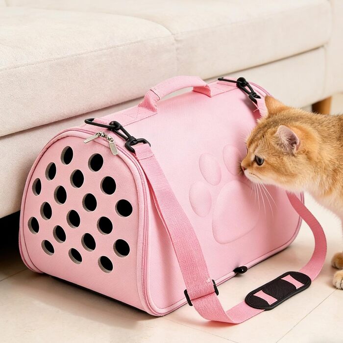 М'яка переноска для тварин, сумка-переноска для кота/собаки, рожева | Для подорожей, прогулянок, ветеринара