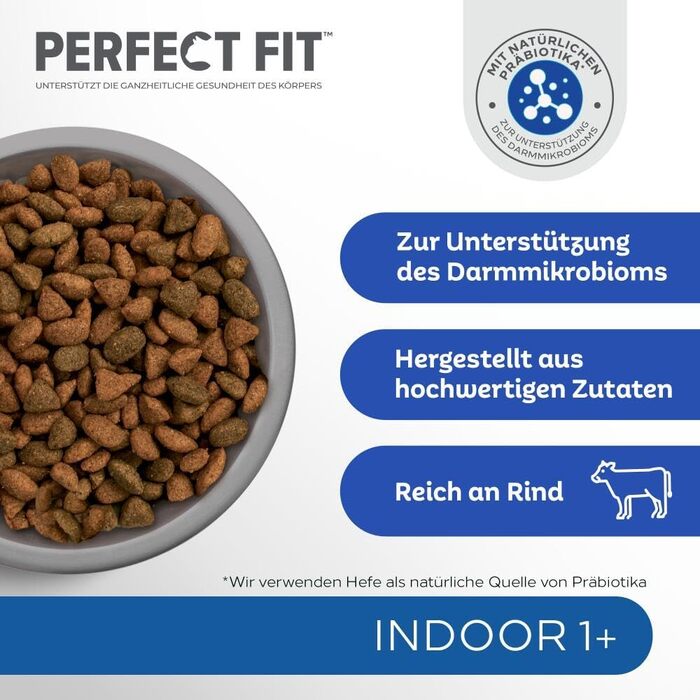 Сухий корм для дорослих котів Perfect Fit Indoor 1+ з яловичиною, 7 кг
