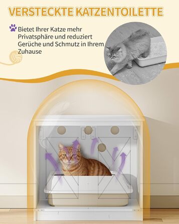 Комплекс для котів Hzuaneri Kratzbaum: Дряпка-будиночок з туалетом, годівницею, висота 173 см, платформа, сизаль, гамак, подушка, білий