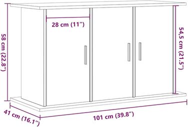 Стеляжка для акваріума vidaXL 81x36x73 см, дерев'яний каркас, тумба під акваріум, тумбочка для акваріума, тумба під акваріум (101 x 41 x 58 см, дуб, ручної роботи)