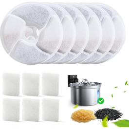 Турнік для котів та собак Edelstahl Kabellos з датчиком рівня води, 3,5L | FEELNEEDY [FN-W19] – Бездротовий фонтанчик з акумулятором 4000mAh, 3 режими роботи, фільтр з активованого вугілля (6 шт.)