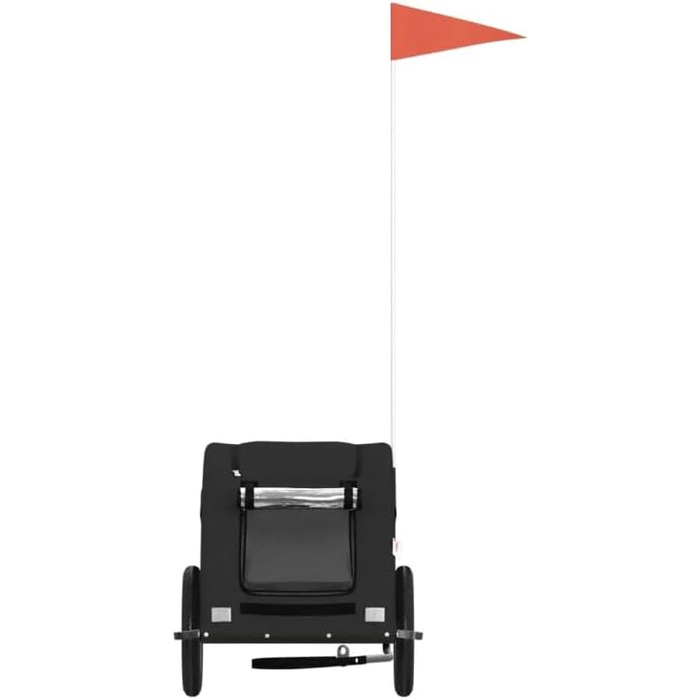 Причіп для велосипеда: вантажний, складний, для собак, чорний, Oxford-Gewebe, до 30 кг, з прапорцем та сумкою