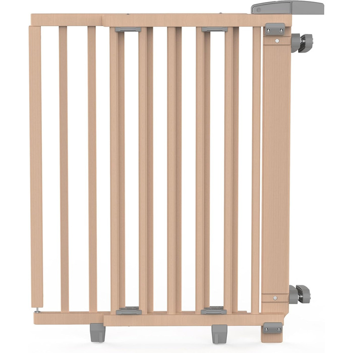 Захист для сходів Geuther Oris | Дверний захист для сходів з кріпленням, ширина 67-95 см | Стабільний захист з розпашною дверцятами | Дерев'яне дитяче гiтер, натуральний лак 67-95 см