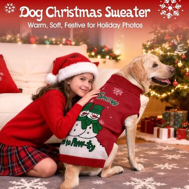 Світшот для собак IECOii з коміром-мотоциклом, флісовий пуловер, святковий пуловер на Різдво, в'язаний пуловер для собак на Хелловін, м'який пуловер для собак, зелений, червоний (XL)