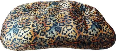 Овальне ліжко для домашніх тварин з велюру – М'яке лежанка для собак та котів. Лежанка з принтом леопарда, Made in Italy