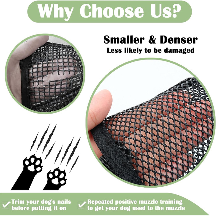 Нашийник-маска для собак Mayerzon: м'який сітчастий нашийник-маска, анти-укус, дихаючий, регульований. Підходить для німецької вівчарки, лабрадора, голден ретривера. Розмір S, обвід морди 8½'-9½'.