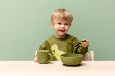 Тарілка для дитячого харчування Trixie Mr. Fox з присоскою, зелена, силікон