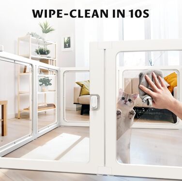 PALOPALO Вольєр XXL з прозорого акрилу для цуценят, собак-матерів та кішок – легка портативна будка для собак з легкою збіркою, дихаюча конструкція для дому