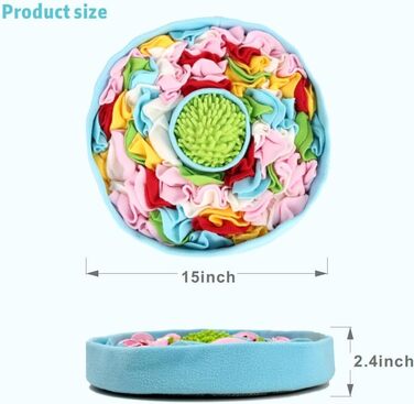 RGBRGB Преміум килимок для повільного годування собак – інтерактивна годівля, стимуляція розуму та зменшення тривоги (Блакитний, 38,1 x 5,1 см)