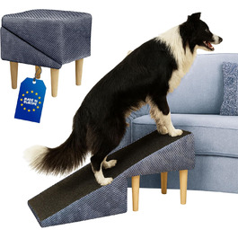 Сходи для собак Outentin – розкладні, з неслизьким покриттям, для маленьких та великих собак, до дивану та ліжка, стабільні, складані, 36 см, сірий графіт