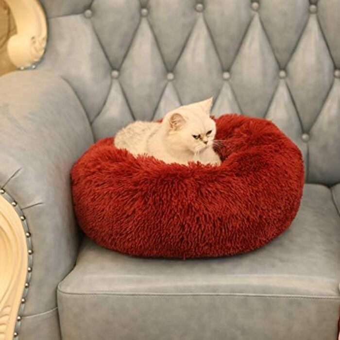 Крісло-ліжко для собак Deluxe, L, червоне (70 см), знімний чохол, для маленьких, середніх та великих собак