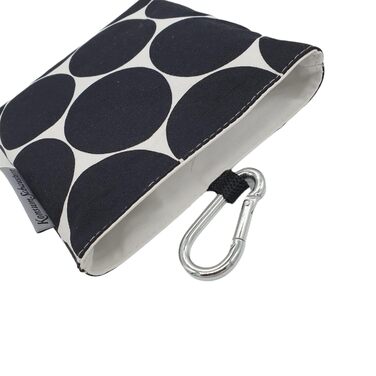 Сумка для ласощів для собак з магнітом та карабіном з тканини - MAXI DOTS ЧОРНА