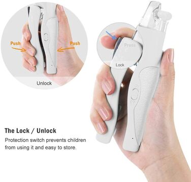 Професійний триммер для нігтів домашніх тварин з LED-підсвічуванням: для собак та котів середніх та маленьких порід, з високоякісною заточкою та пилочкою