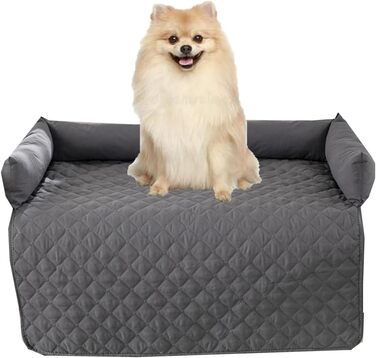 Захисний чохол для собачого дивану, водовідштовхуючий, для середніх та великих собак та котів, заспокійлива підстилка з піднятим бортиком, легко чиститься (75 x 120 см, 90x90 см, темно-сірий)