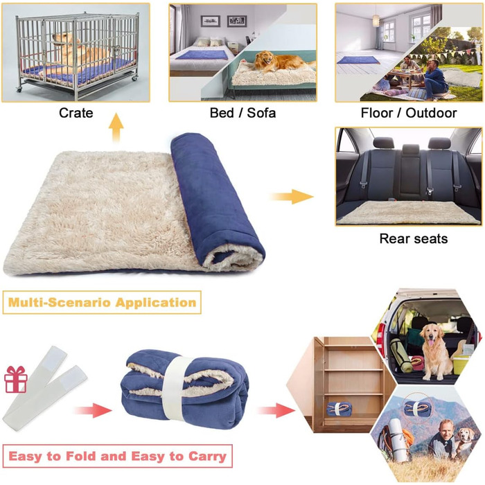 Килимок для собак Vivi Bear 110 x 70 см, килимок для тварин, машинного прання, для собак та котів, блакитний