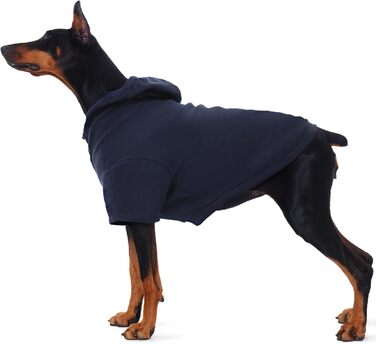 Теплий флісовий худі з капюшоном для великих собак Nanaki з отвором для повідка, блакитний, для хлопчиків та дівчаток, м'який, еластичний, розмір 3XL (Обхват грудей: 89.9 см)