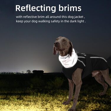 Теплий зимовий одяг для собак Goshyda: куртка, комбінезон, вітро- та водонепроникний, з відбиваючими елементами, рожевий, 2XL