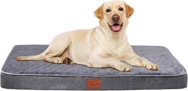 CALIYO Лежанка для собак, подушка для маленьких собак 76×51×7.6 см, лежанка для собак, яку можна прати, м'яка лежанка з губки, лежанка для собак маленьких порід L 76×W 51×H 7.6CM (L 112×W 81×H 7.6CM, Темно-сірий)