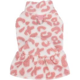 Теплий зимовий пуловер для собак з леопардовим принтом, фліс, без рукавів, для Чихуахуа, Йоркширського тер'єра, Мопса, розмір C, XL