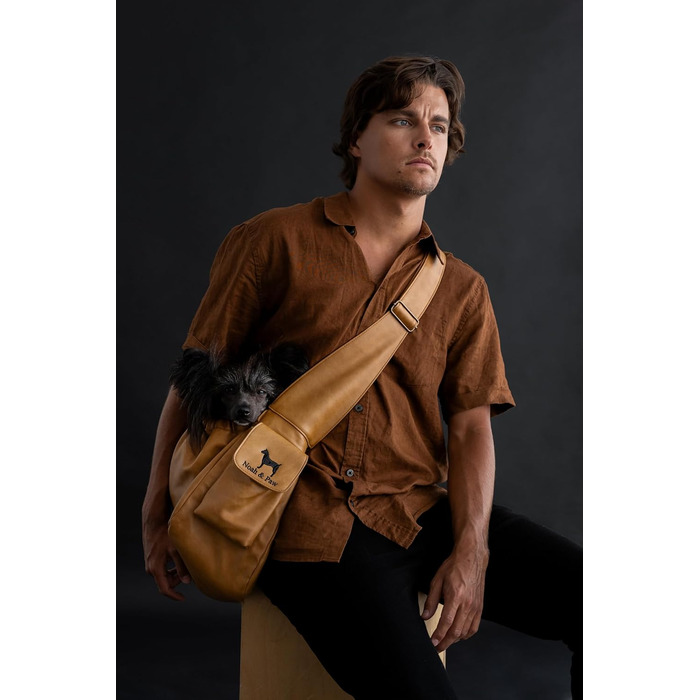 Сумочка для собак Noah & Paw до 10 кг, з регульованим ремінцем та м'яким хутром, подвійний захист, веганська шкіра