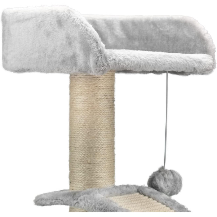 Дерев'яний комплекс для котів AQPET Panama 58 см сірого кольору з когтеточкою та ігровим майданчиком