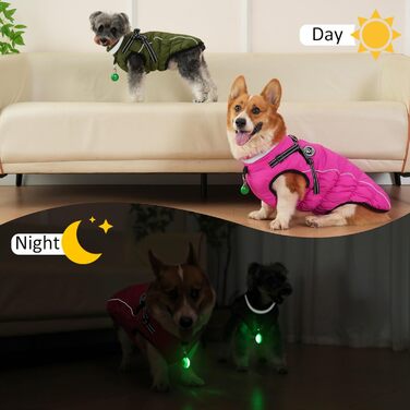 Водонепроникний зимовий одяг для собак HezzLuv, тепла куртка для собак з отвором для повідка, рожевий, 4XL