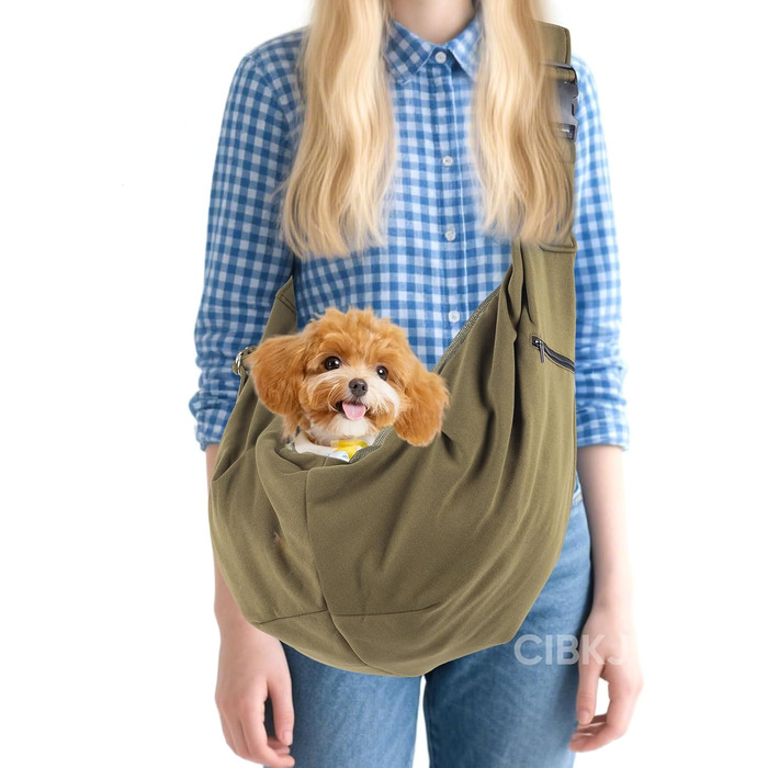 Сумка-переноска для собак, цуценят, наплічна переноска для тварин, зелена
