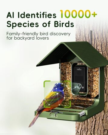 Розумний годівничка-відеокамера для птахів Hibird 32МП, 4K, AI, Wi-Fi, нічне бачення, 10000мАг, 32ГБ