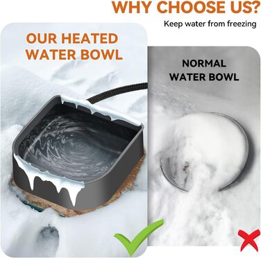 Підігріваний годівник для води для кроликів, котів, собак та птахів (1 л), сірий