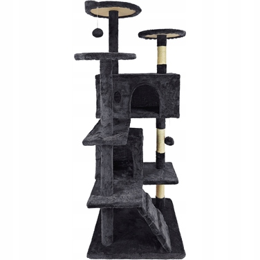 Високий кігтеточка для котів Mersjo, чорна, 138 см, сизаль