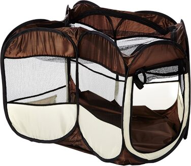 Клітка-загон для кроликів та морських свинок BUNNY BUSINESS, розкладний, тканинна, рожева (коричнева)