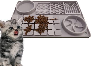 Килимок для повільного годування собак, антистрес, для грумінгу, сірий