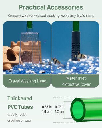 Набір для чищення акваріума Pawfly: сифон, пилосос, шланг 1.8 м, інструмент для догляду за акваріумом