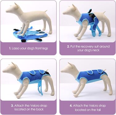 Комбінезон для собак після операції ASENKU: захист ран, анти-витік, альтернатива конусу (M, блакитний)