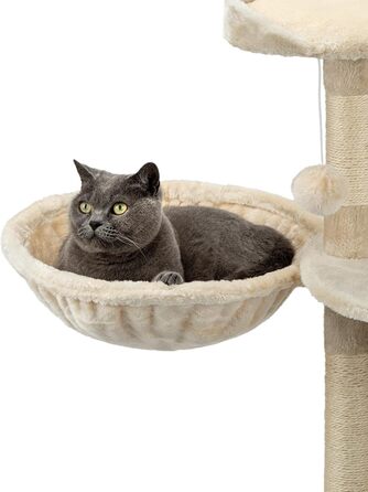 Лежанка для кота з м'якого плюшу для когтеточки, Ø 40 см, глибина 25 см, зручна ліжечка для будь-якого когтеточки з різьбленням M8, міцний металевий каркас для котів будь-якого розміру, (глибина 15 см, Бежевий)