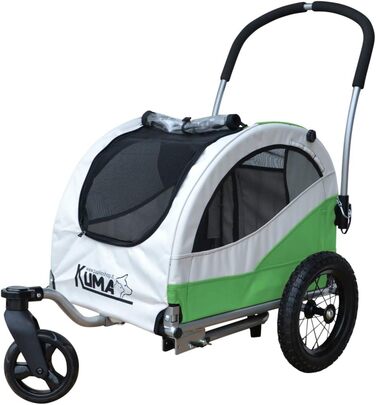 Papilioshop Kuma – Причеп для собак, візок для собак, велосипедний причеп та візок-бугі для собак, складаний, легкий та стабільний, ідеальний для прогулянок та транспортування вашого улюбленця (Зелений)