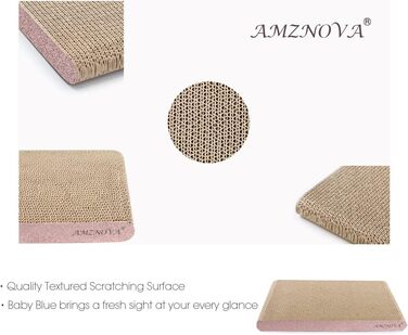 AMZNOVA Килимок для котів з картону з котячою м'ятою, килимок для дряпання, широкий, 43.2x30.5 см