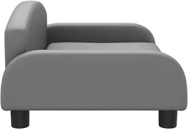 Ліжко для собак і котів vidaXL, м'яке штучна шкіра, сіре, 70x45x30 см, диван для маленьких собак і котів