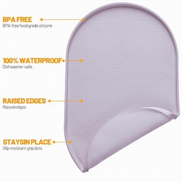 Водонепроникний силіконовий килимок для годівлі тварин Hubulk з високим бортиком, для собак та котів, захист від розливу, розмір 48.3 x 19 дюймів