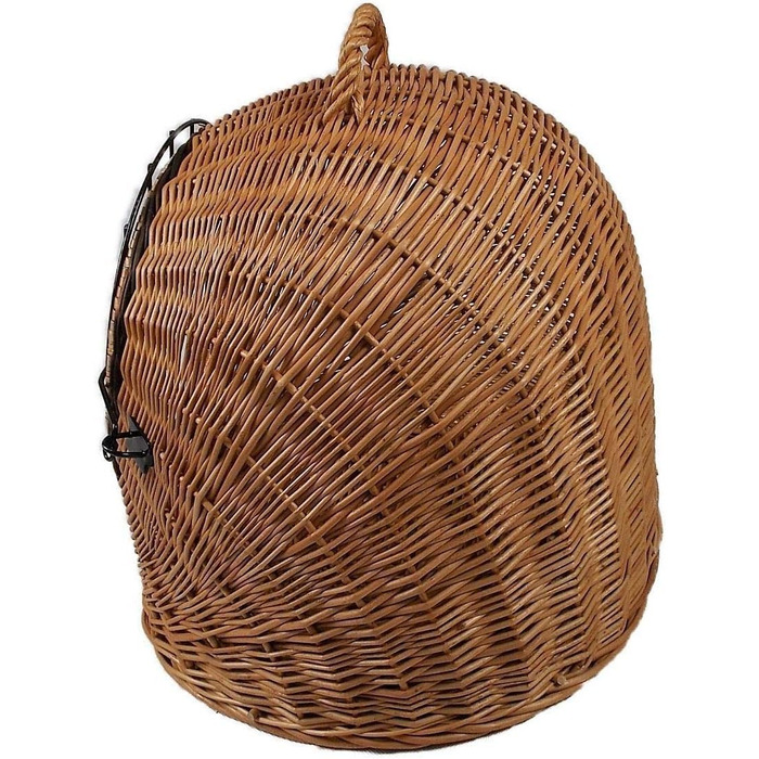 Транспортний кошик для тварин з ротангу, коричневий, розмір M, 50x40x45 см, знімний металевий ґрат