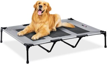 MaxxPet Лежак для собак складаний, освіжаючий, портативний, 122x91x23 см, сірий