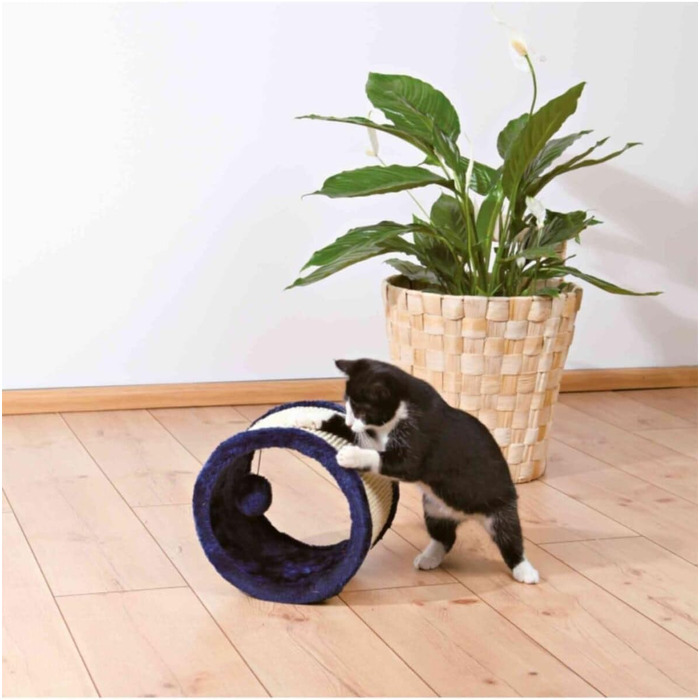 Іграшка-рулетка Trixie для котів, сизаль/плюш, діаметр 23 см, блакитний/натуральний, 1 шт.